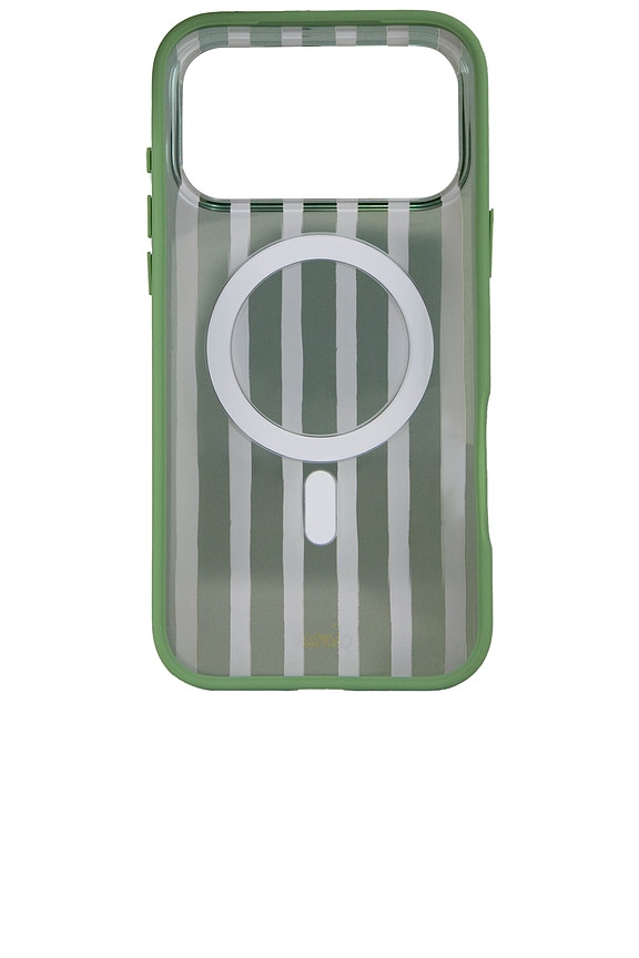view 2 of 4 Magsafe Compatible iPhone 17 Pro Max Case in Abstract Stripe Sage