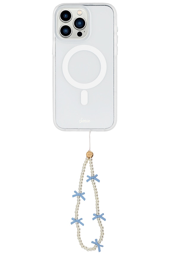 view 2 of 4 Beaded Phone Charm in Blue Bows