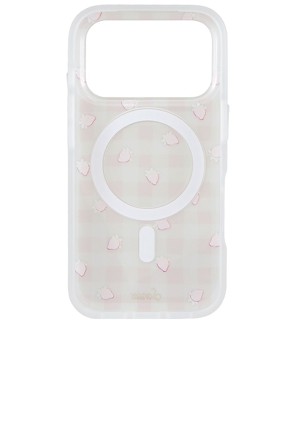 view 2 of 4 Magsafe Compatible Iphone 17 Pro Case in Strawberry Gingham