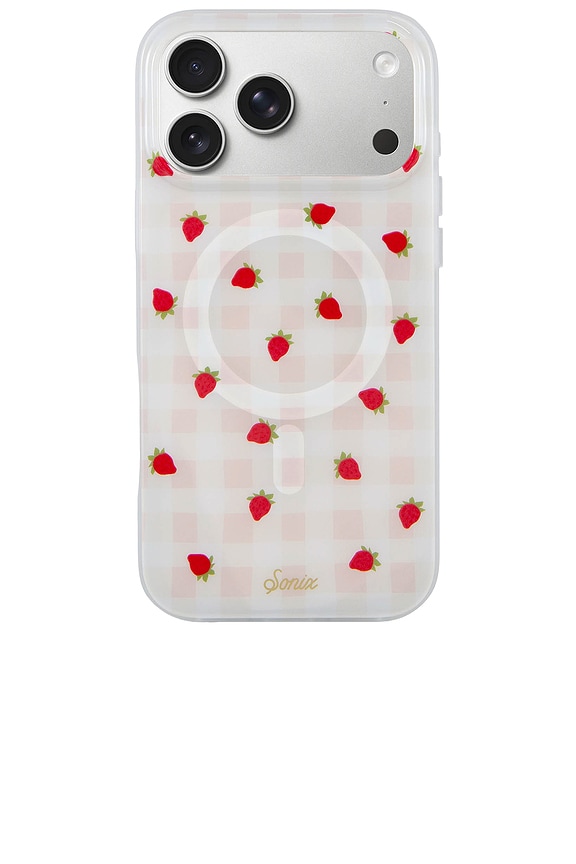 view 1 of 4 Magsafe Compatible Iphone 17 Pro Max Case in Strawberry Gingham