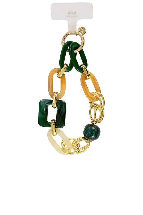view 2 of 3 Universal Phone Wristlets in Marble & Chain Green