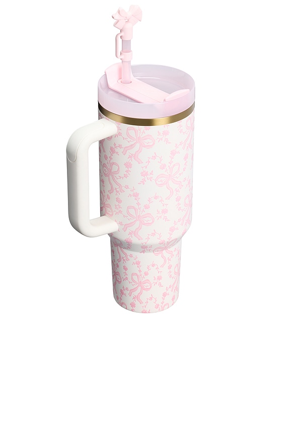 view 2 of 3 x LoveShackFancy The Quencher H2.O Flowstate Tumbler 40oz in Coquette Bow Chantilly