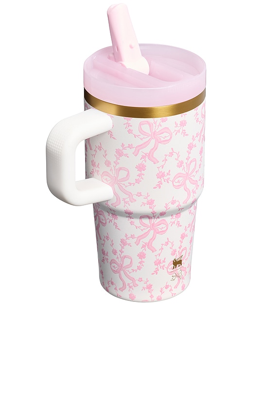 view 2 of 3 x LoveShackFancy The Quencher Protour Flip Straw Tumbler 20oz in Coquette Bow Chantilly