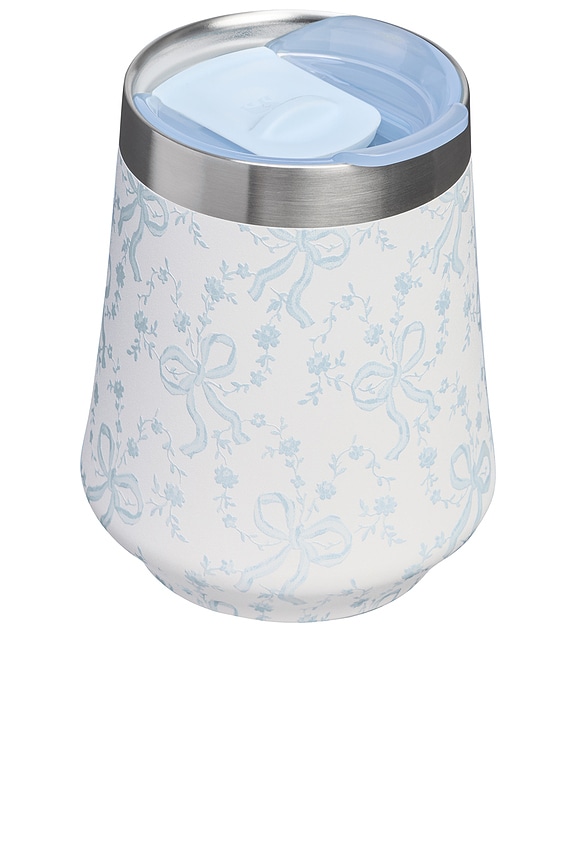 view 2 of 3 x LoveShackFancy The Reserve Wine Tumbler Set Of 2 in Coquette Bow Winter Ice