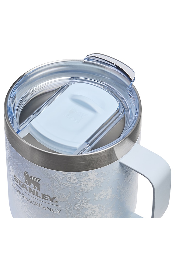 view 2 of 3 x LoveShackFancy The Stay-Hot Camp Mug Set Of 2 in Toscana Toile Alpine Blue