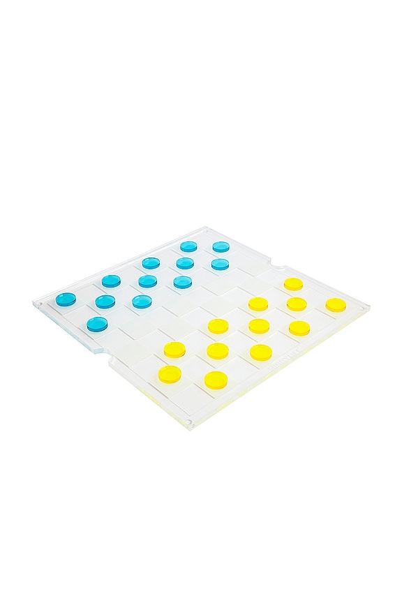 view 2 of 5 Lucite Chess & Checkers Set in Neon Rainbow