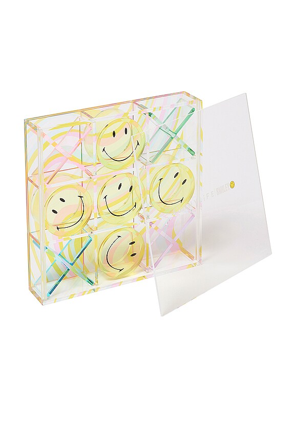 view 2 of 4 Lucite Tic Tac Toe Set in Smiley