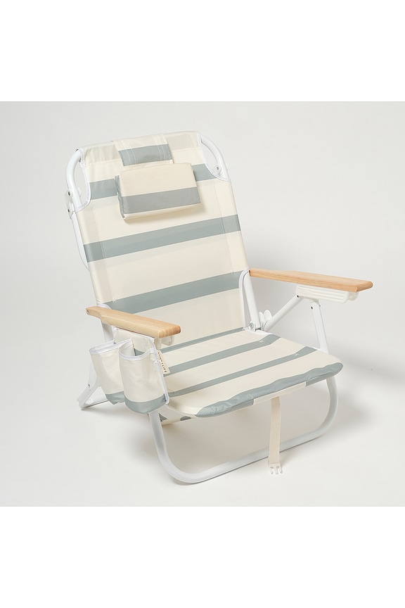 view 2 of 5 Deluxe Beach Chair in La Palma Sage Stripe