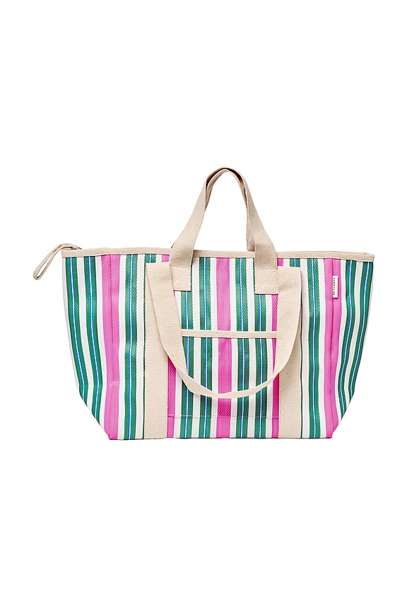 view 1 of 4 TOTE CON FRIGO RECYCLED NYLON COOLER TOTE in Seagrass Green Multi