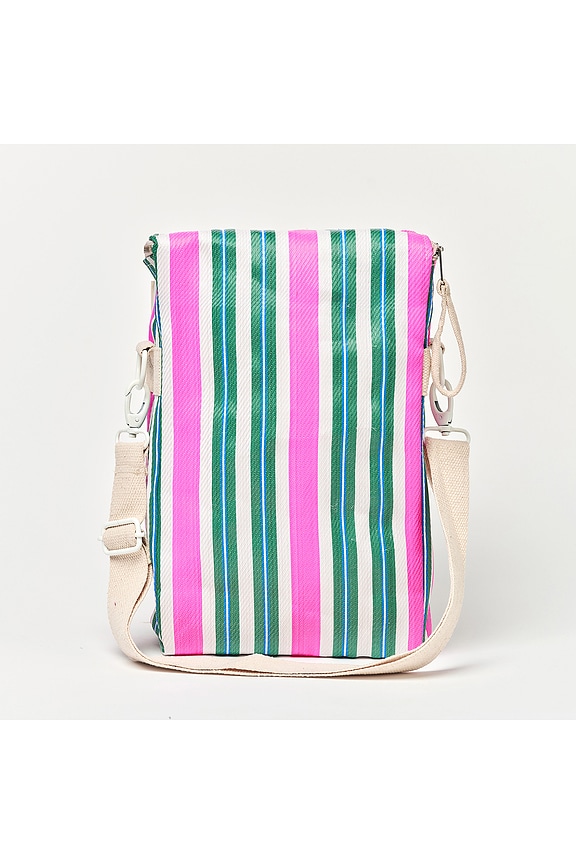 view 2 of 4 NEVERA RECYCLED NYLON DRINKS COOLER BAG in Seagrass Green Multi