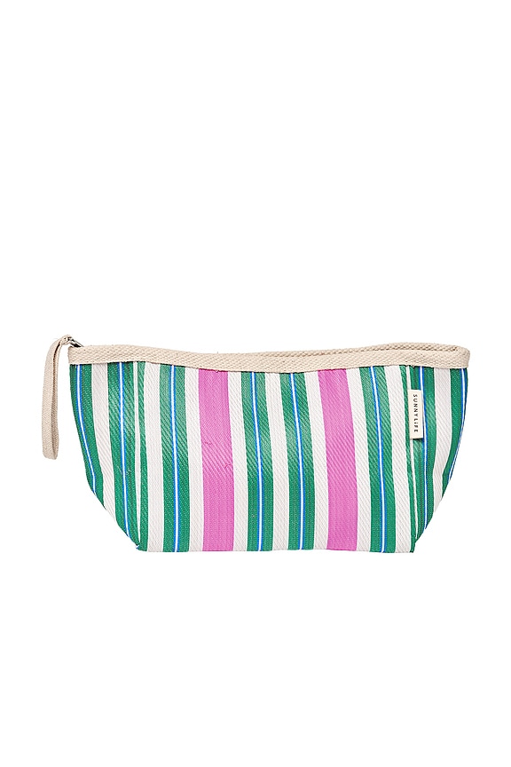 view 1 of 4 Recycled Nylon Pouch in Seagrass Green Multi