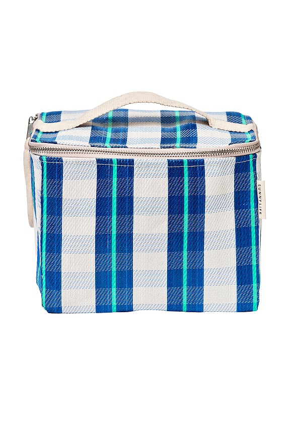 view 1 of 4 Recycled Nylon Lunch Cooler Bag in La Mer Blue Neon