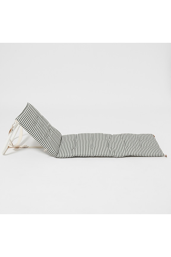 view 2 of 4 Reclining Beach Chair in The Vacay Olive Stripe
