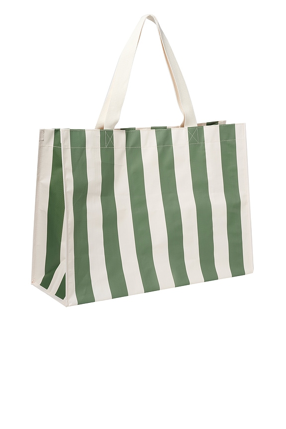 view 2 of 3 Carryall Beach Bag in The Vacay Olive Stripe