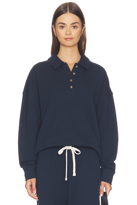 view 1 of 4 The French Terry Polo Sweater in Navy