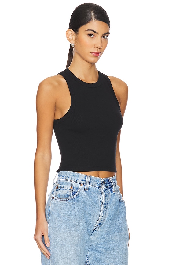 view 2 of 4 The Cropped Not So Basic Tank in Black