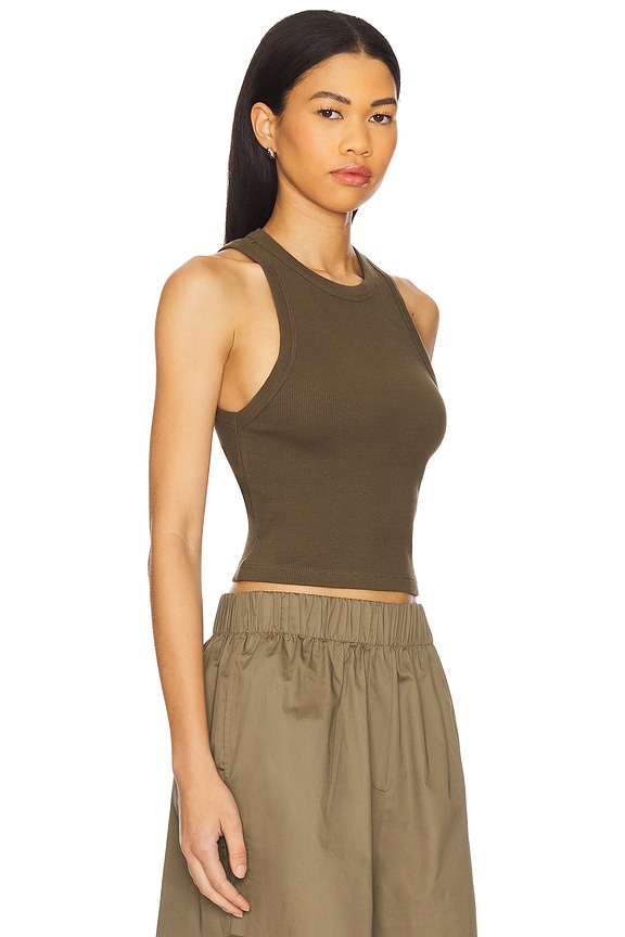 view 2 of 4 Cropped Not So Basic Tank in Olive
