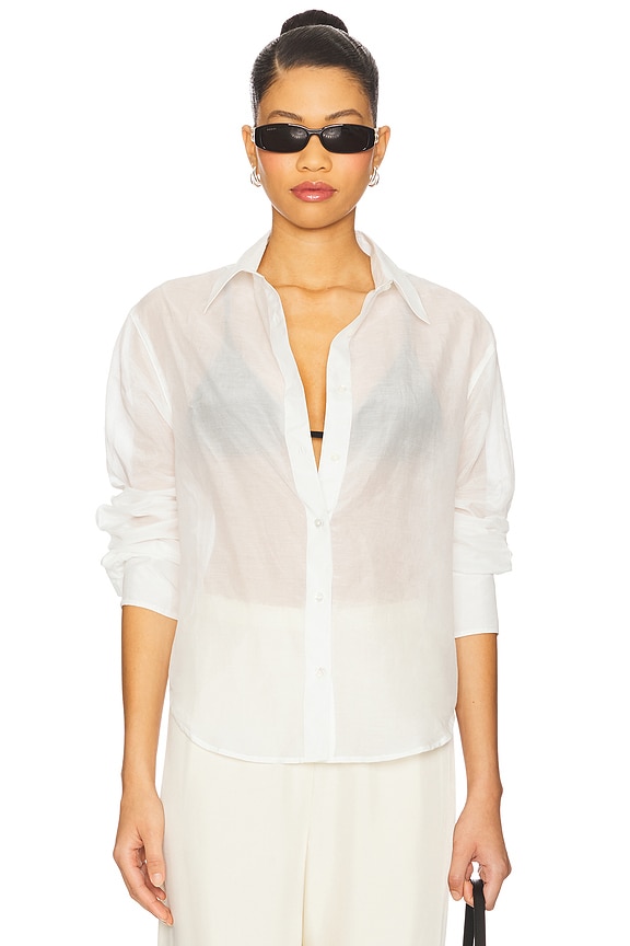 view 2 of 5 The Sheer Silk Shirt in White