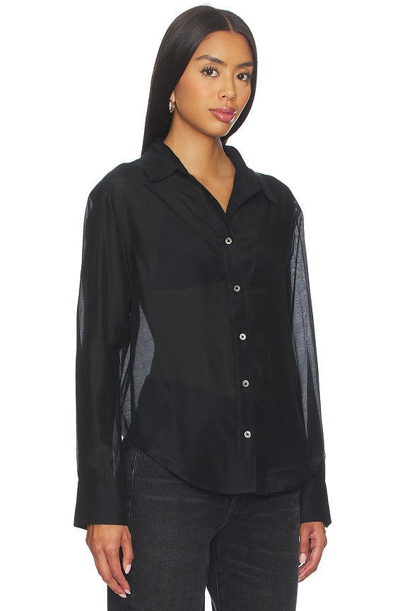 view 2 of 4 Sheer Silk Shirt in Black