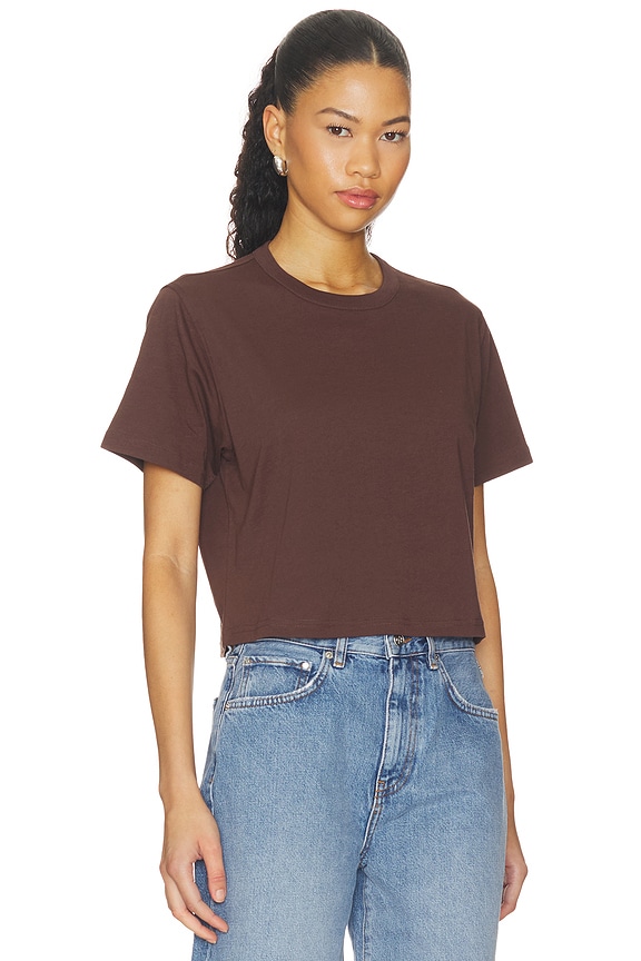 view 2 of 4 The Cropped Perfect Tee in Chocolate