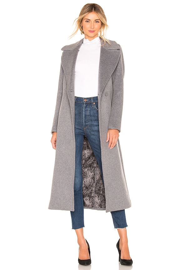 view 2 of 5 Adelaida Coat With Fur Collar in Ash