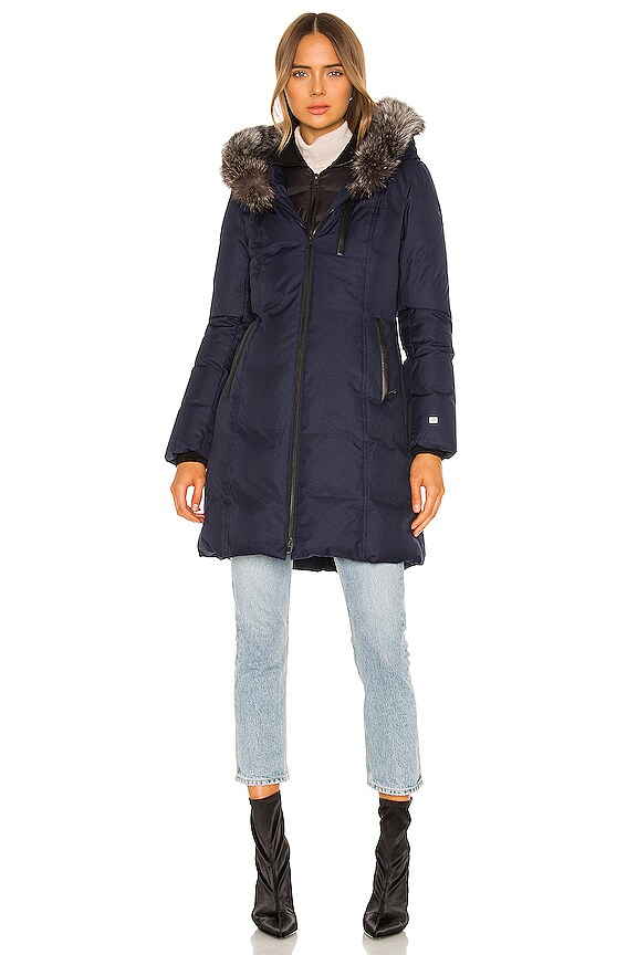 view 1 of 6 Christy Puffer Jacket With Fur Trim in Lapis