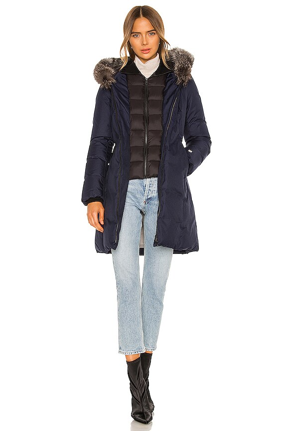 view 2 of 6 Christy Puffer Jacket With Fur Trim in Lapis
