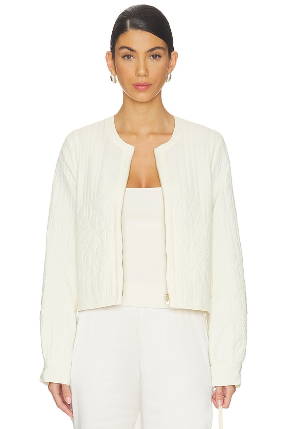 view 1 of 5 Reita Soft Crinkle Light Jacket in Sidewalk Chalk