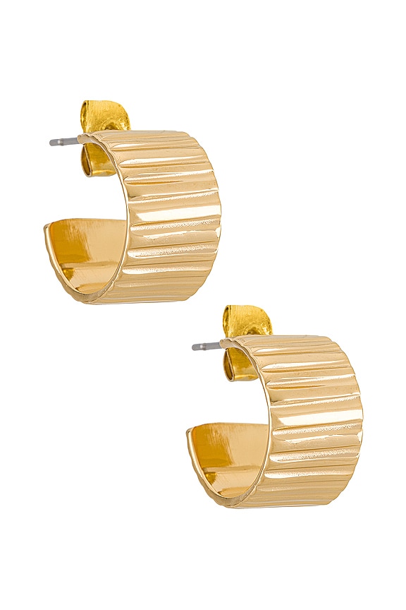 view 1 of 2 Meta Mini Hoops in Gold