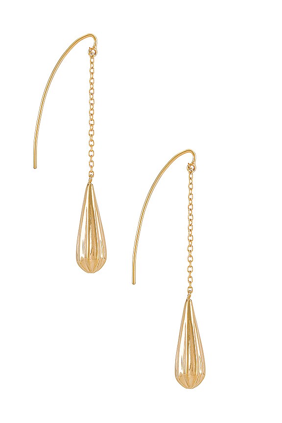 view 2 of 2 СВИСАЮЩИЕ СЕРЬГИ С КОЛЬЦАМИ SHUJAA in Gold