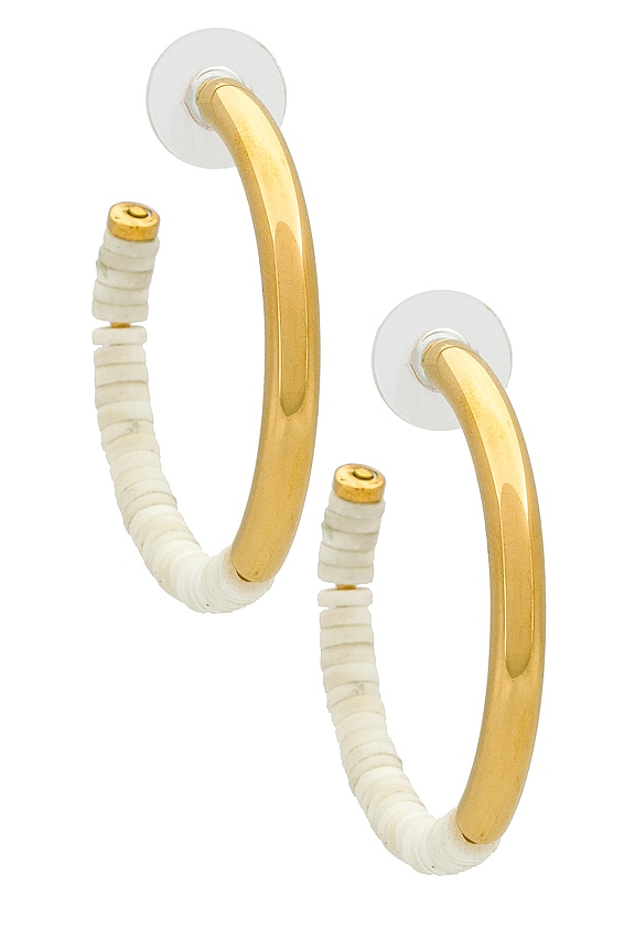 Kōmaru White Gold Hoops main image 0