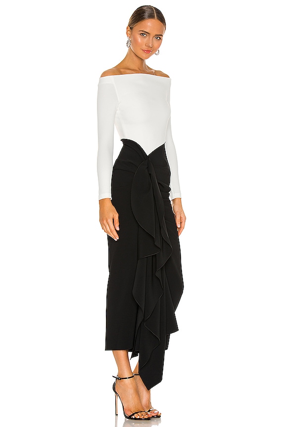 view 2 of 3 LOTUS ミディ丈ドレス in Black & Cream