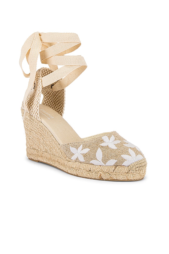 view 2 of 5 Floral Classic Wedge in Sand