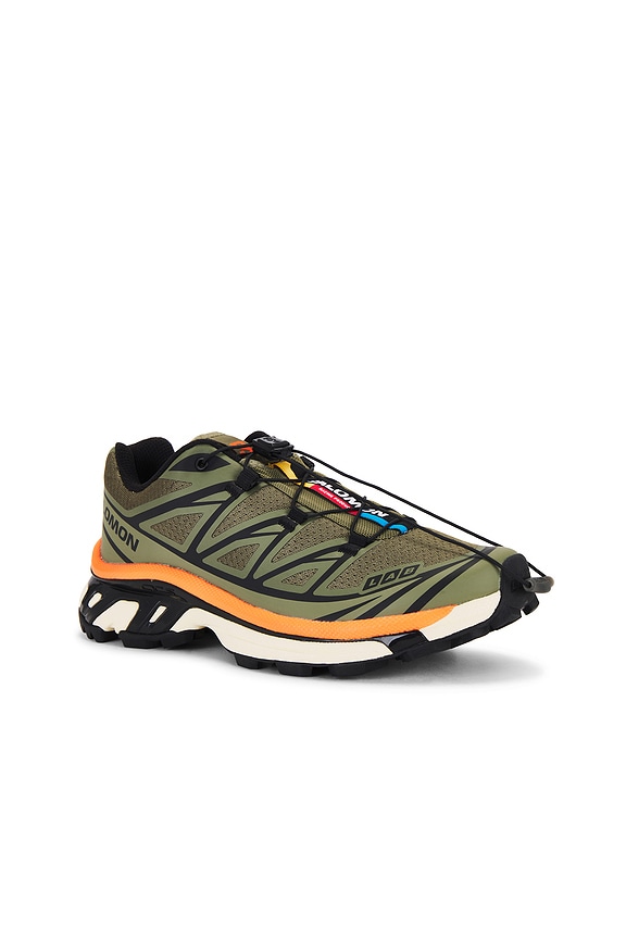 view 2 of 6 XT-6 스니커즈 in Deep Lichen Green, Black, & Red Orange