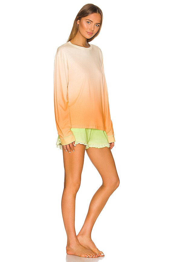 view 2 of 3 Top and Short Set in Orange Combo
