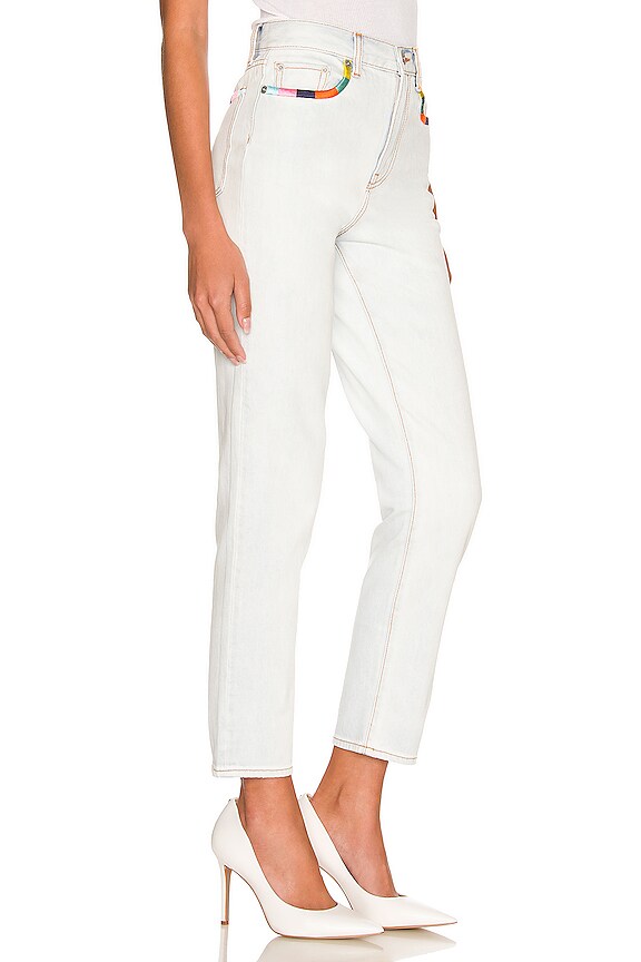 view 2 of 4 Embroidered Straight Leg Denim in Light Blue