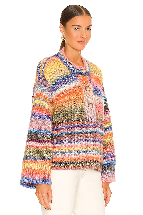 view 2 of 4 Ombre Henley Sweater in Rainbow Multi