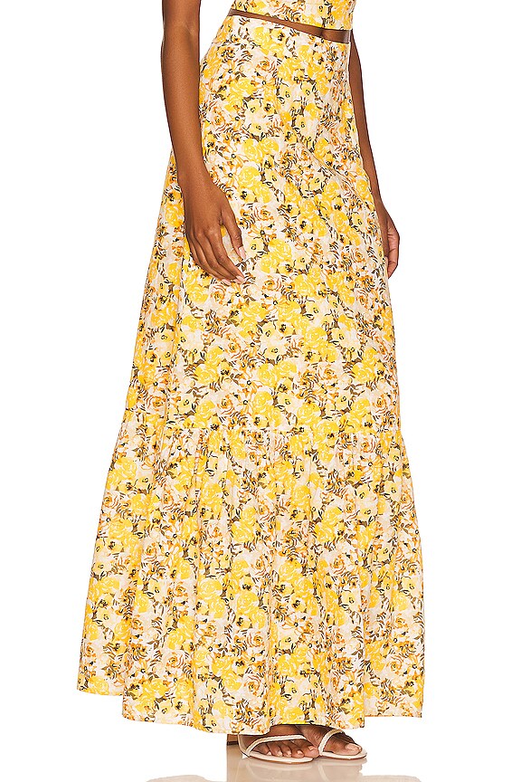 view 2 of 4 Floral Tiered Maxi Skirt in Cream Multi