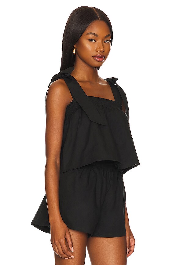 view 2 of 4 Tie Shoulder Top in Black