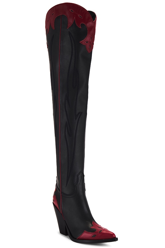 view 2 of 5 BOTTINES MELROSE 90 in Black With Red Ornaments