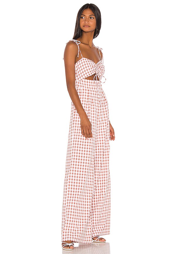 view 2 of 3 Senna Jumpsuit in Taupe Gingham