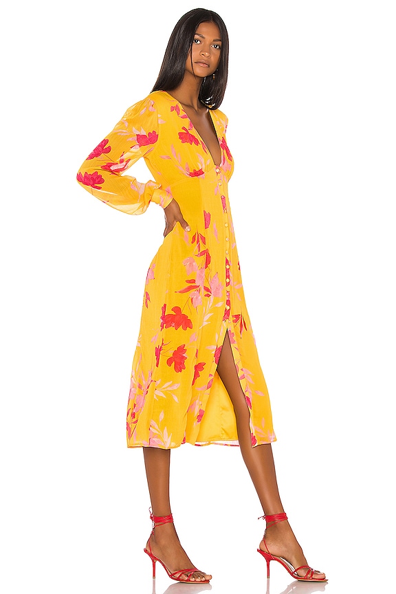 view 2 of 3 Kofi Midi Dress in Yellow Floral