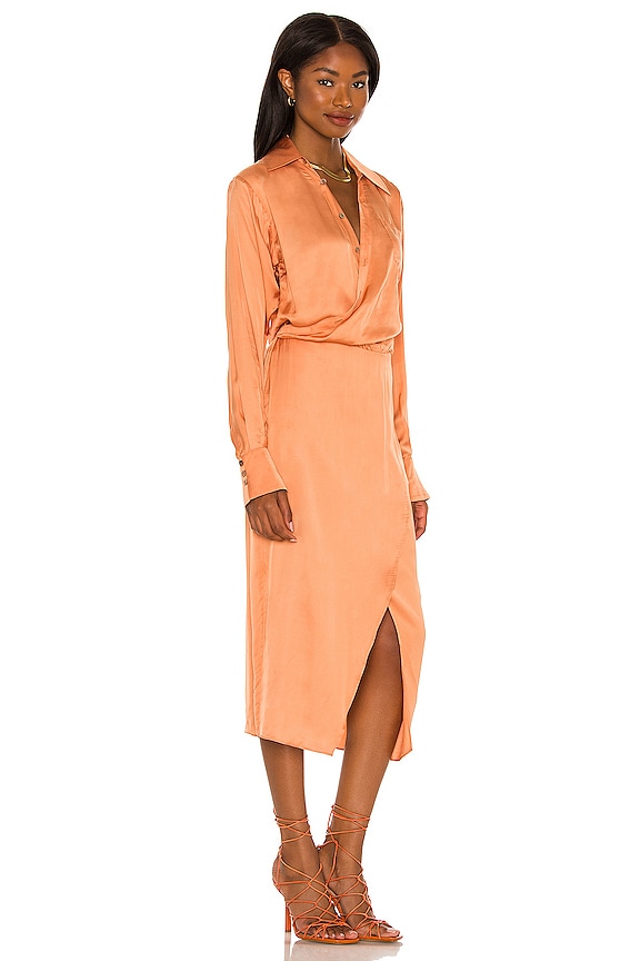 view 2 of 3 THEA ミディ丈ドレス in Peach