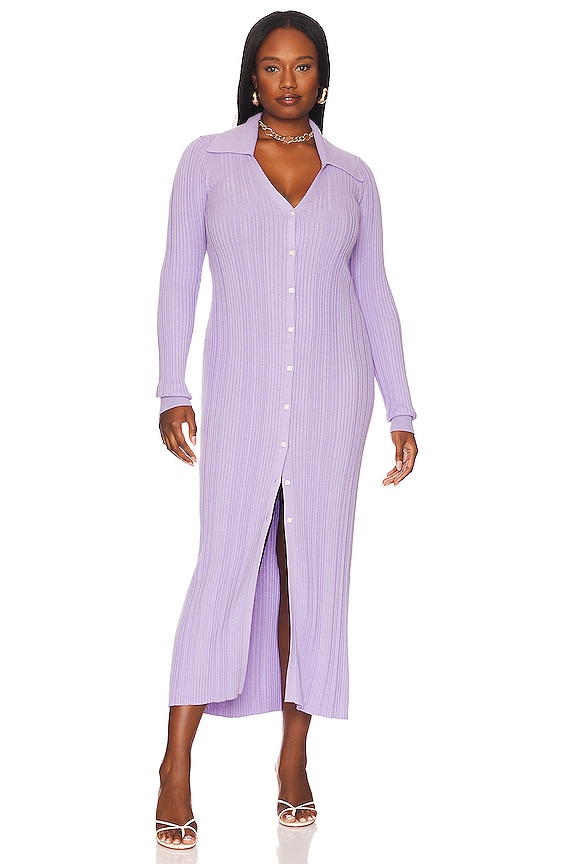 view 2 of 7 Sanura Collar Cardigan Dress in Purple