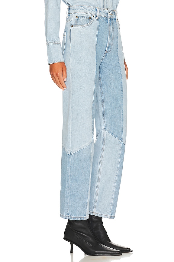 view 2 of 4 Dagny Mixed Wash Jean in Light & Mid Blue