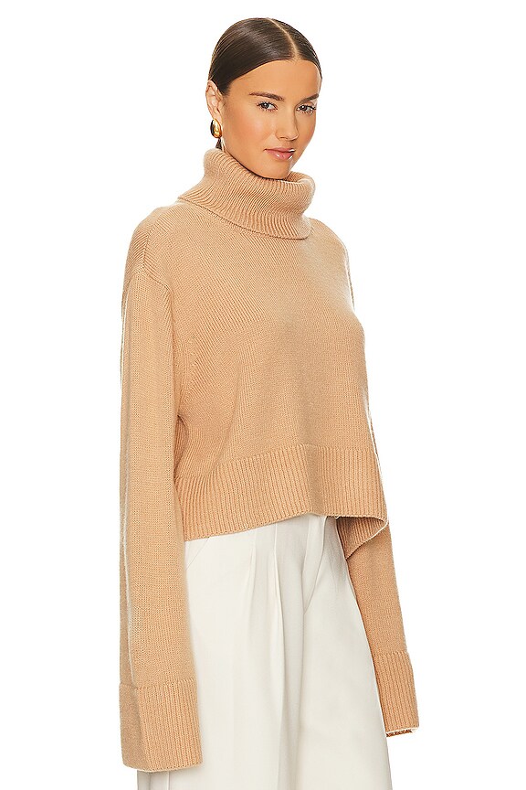 view 2 of 4 СВИТЕР С ВОРОТНИКОМ ПОД ГОРЛО OLISA in Beige