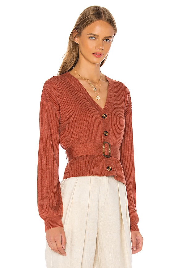 view 2 of 5 Romi Belted Cardigan in Terracotta