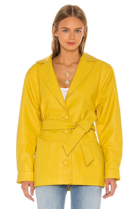 view 2 of 5 CHAQUETA CUERO BENNIE in Citron Yellow
