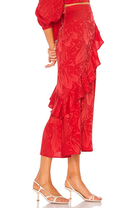 view 2 of 5 Eaton Midi Skirt in Scarlet Red