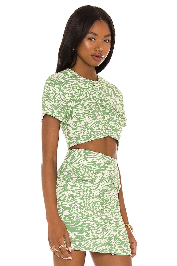 view 2 of 4 Gala Top in Green & Ivory
